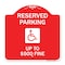 Signmission Reserved Parking Up to $500 Fine Handicapped, Red & White Aluminum Sign, 18" x 18", RW-1818-23002 A-DES-RW-1818-23002 - alternate 1